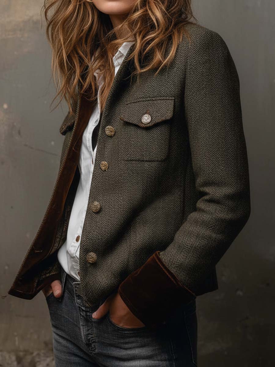 Honorine | Vintage Blazer Kontrastivärisillä Viitoilla