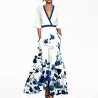 Valentina | Elegantti Maxi Mekko Syvällä Kaula-aukolla