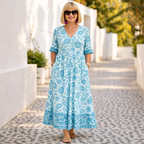 Elly | Elegantti Kukallinen Mekko, jossa on Rentouttava Tunnelma
