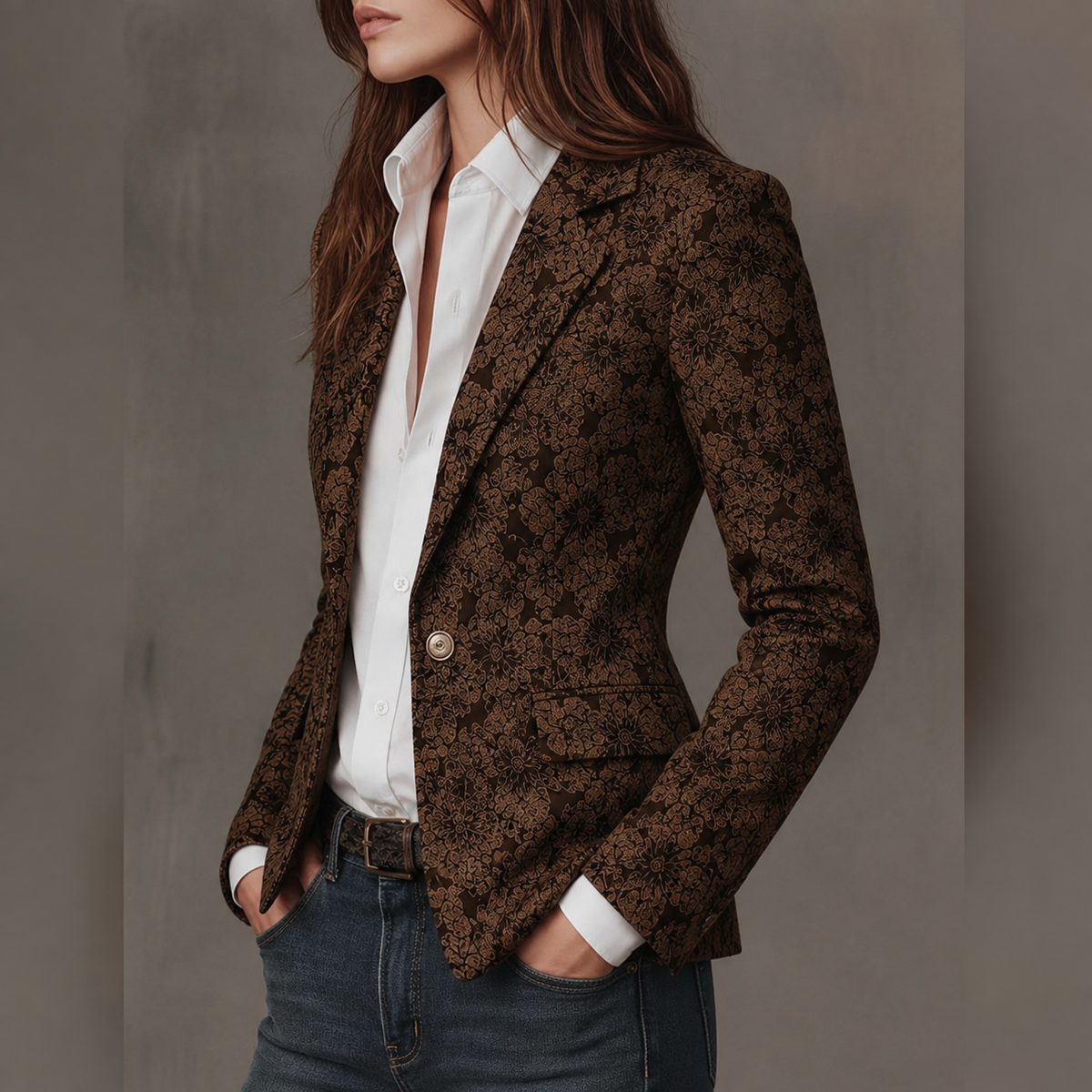 Estelle | Jacquard kuvioitu kashmirbleiseri – Slim Fit